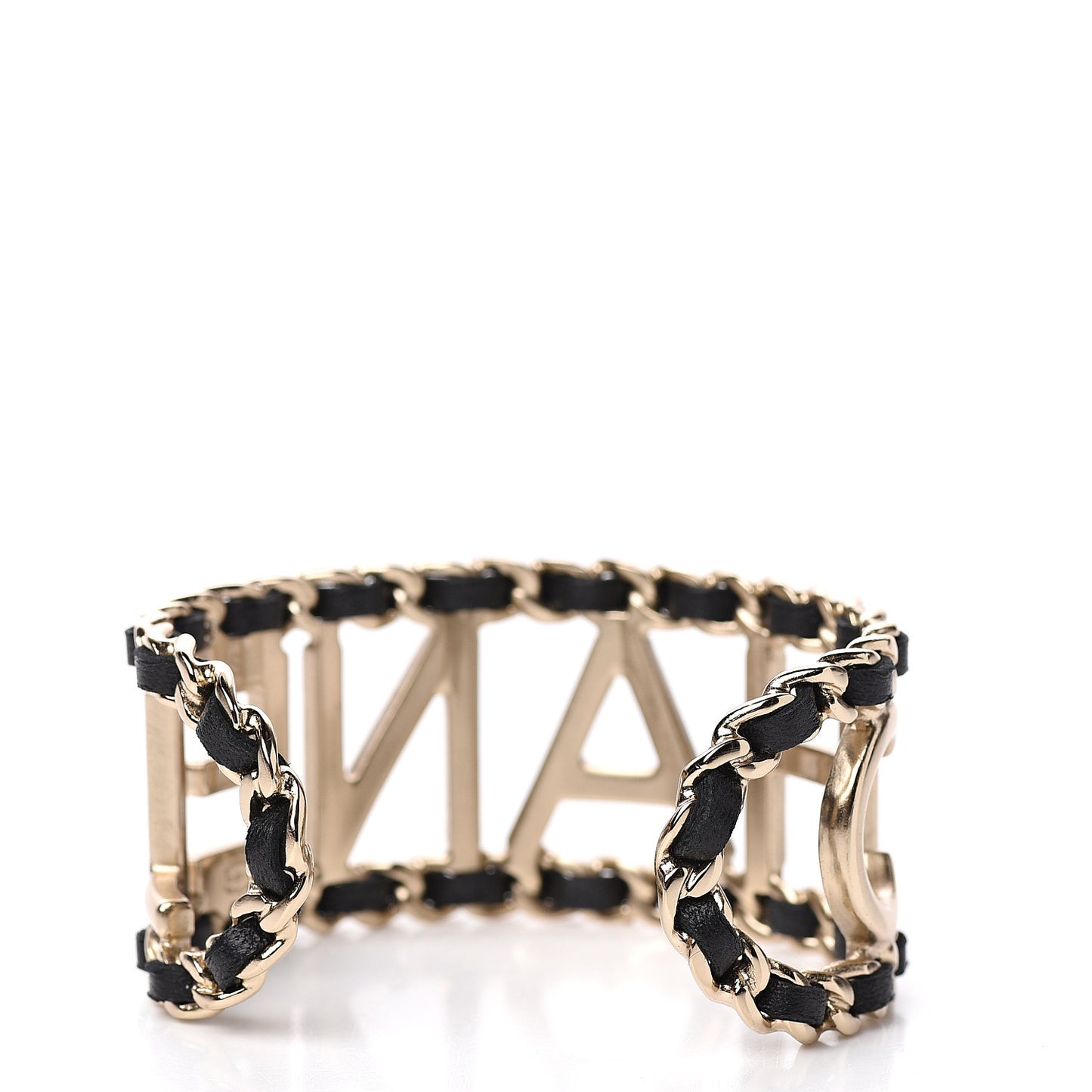 Lambskin Vintage Allure Cuff Bracelet S Black Gold