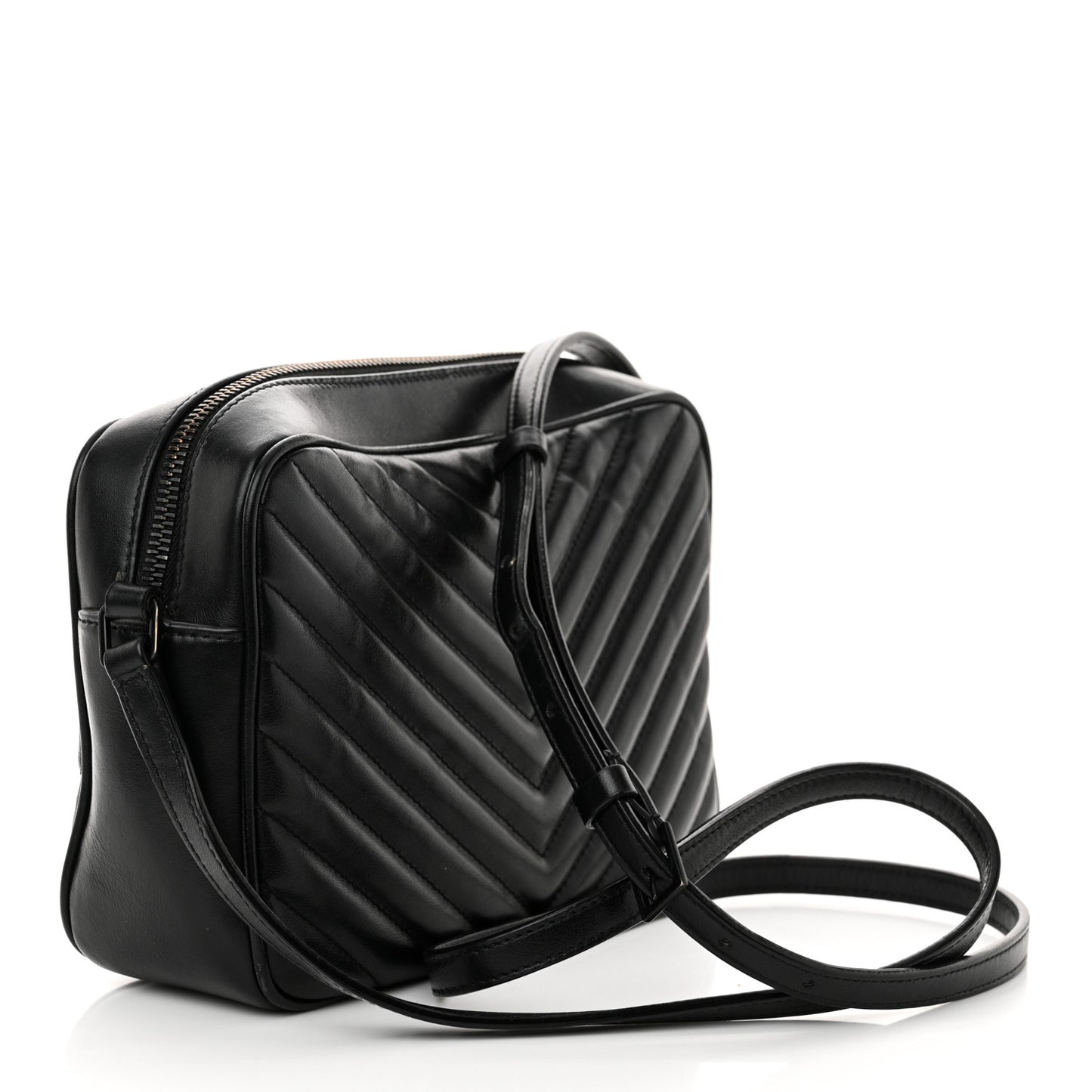 Calfskin Matelasse Monogram Monochrome Lou Camera Bag Black