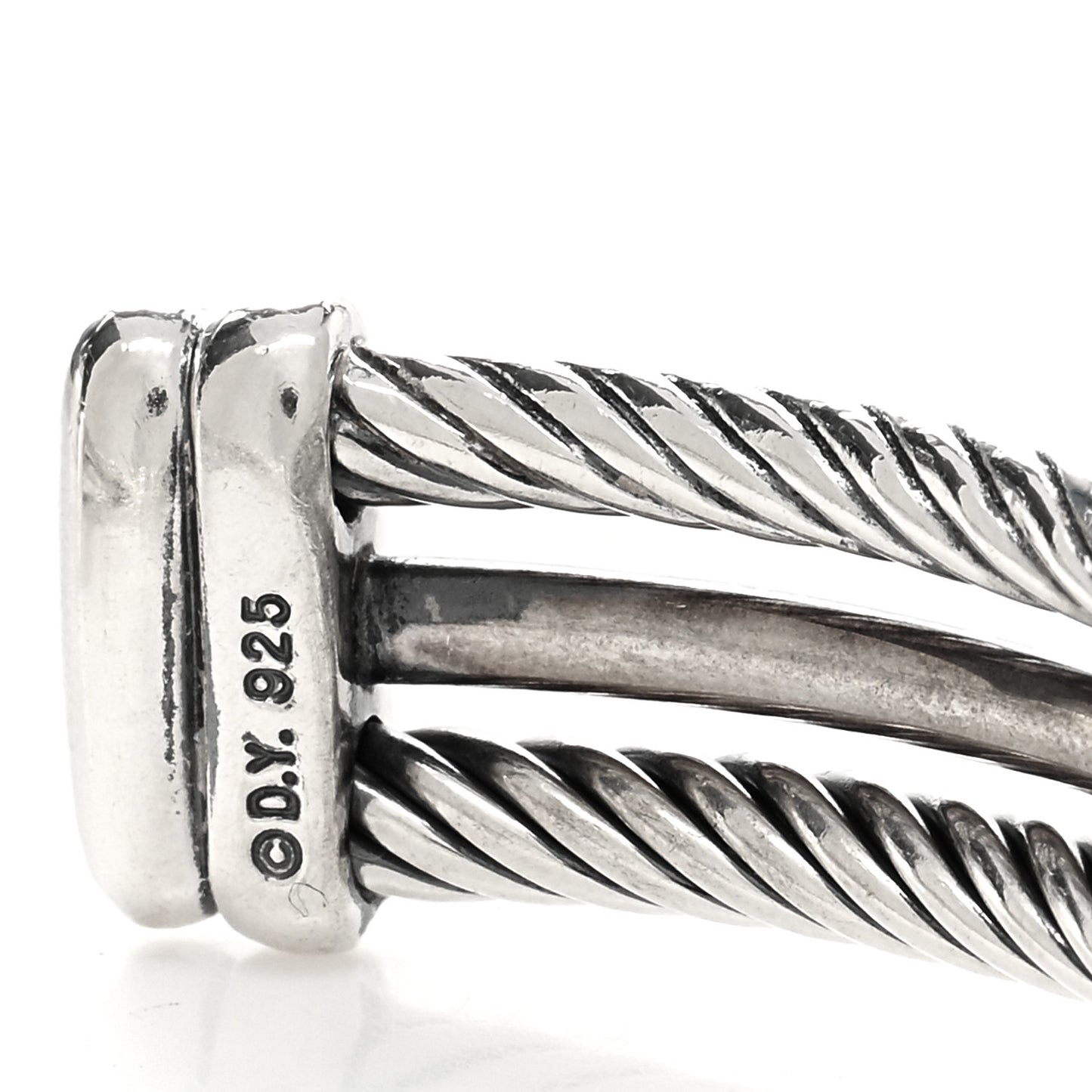 Sterling Silver Diamond 7mm Crossover X Bracelet