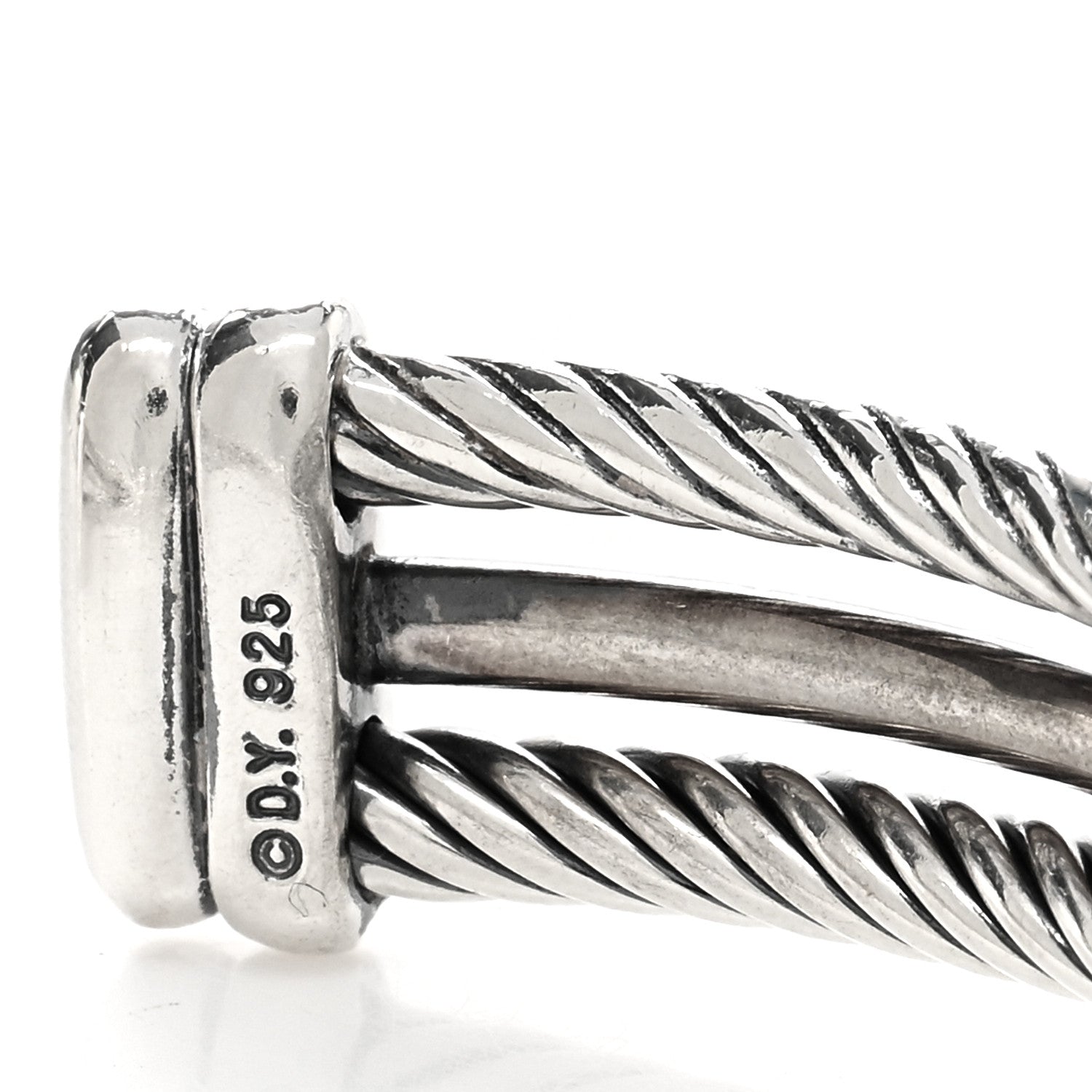 David Yurman Sterling Silver Diamond 7mm Crossover X Bracelet 3 of 3