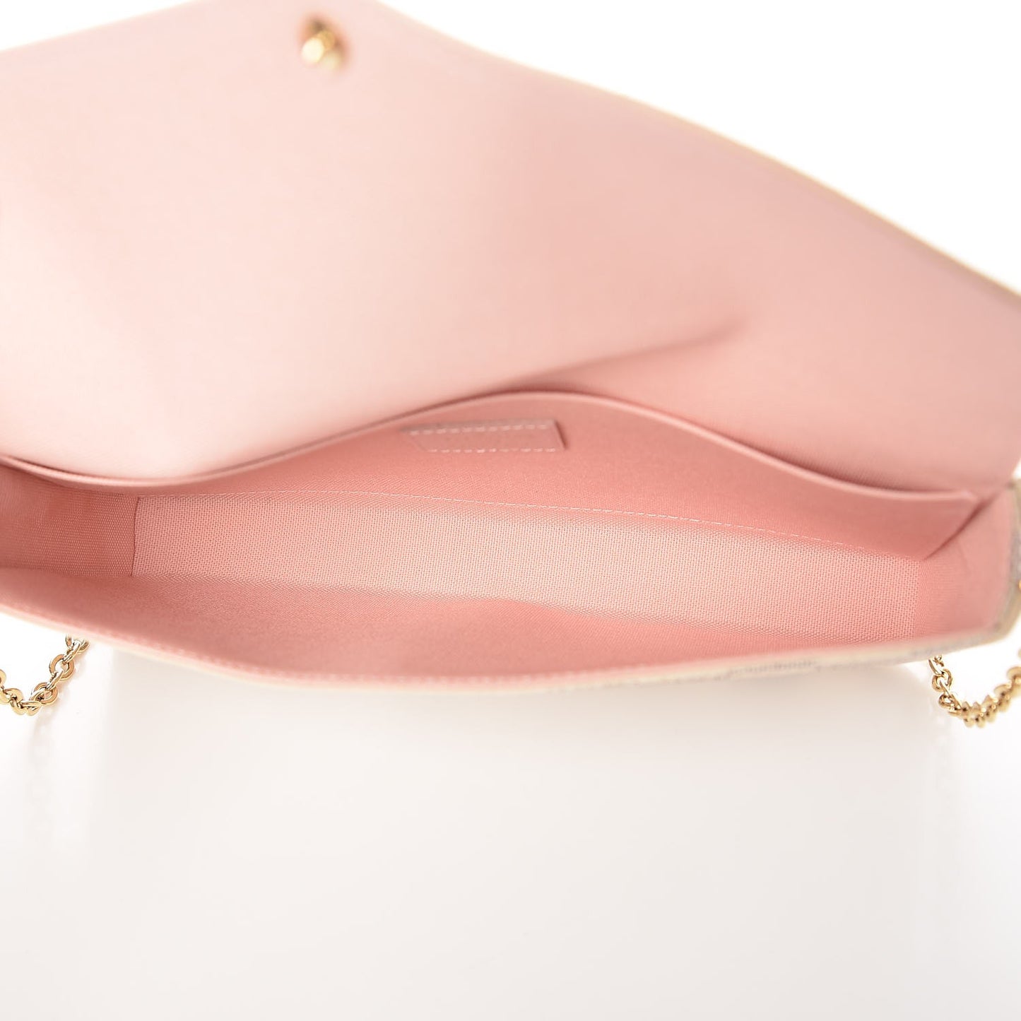Damier Azur Pochette Felicie Chain Wallet Rose Ballerine