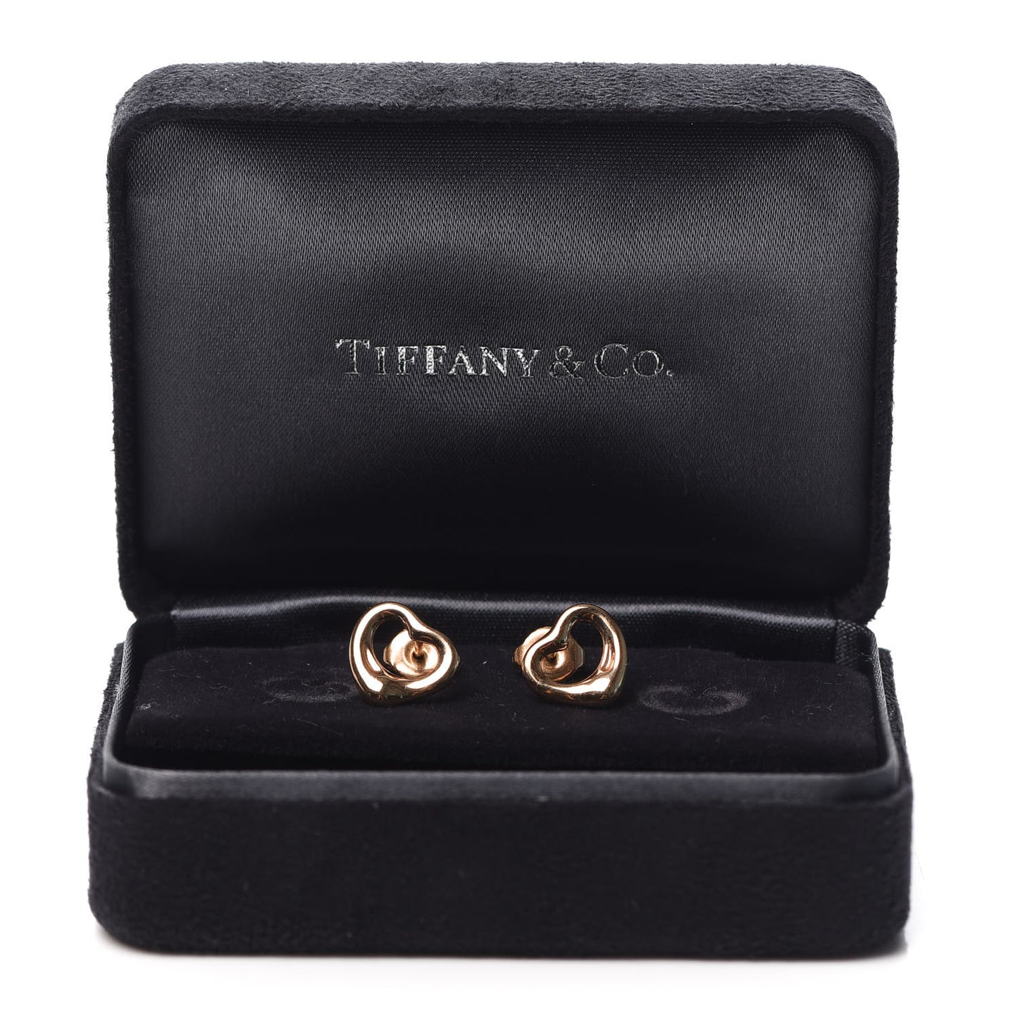 18K Rose Gold 11mm Elsa Peretti Open Heart Earrings