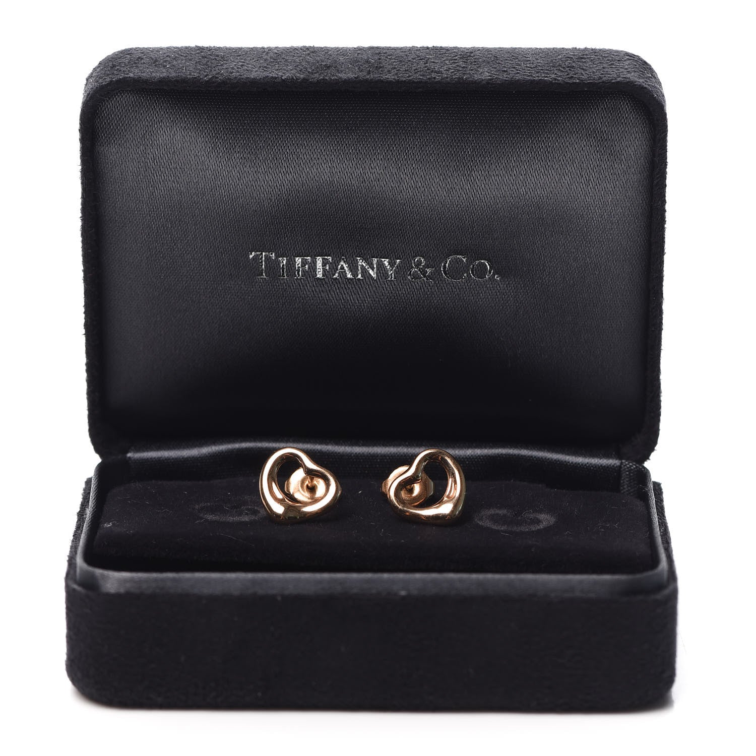 Tiffany 18K Rose Gold 11mm Elsa Peretti Open Heart Earrings 5 of 5