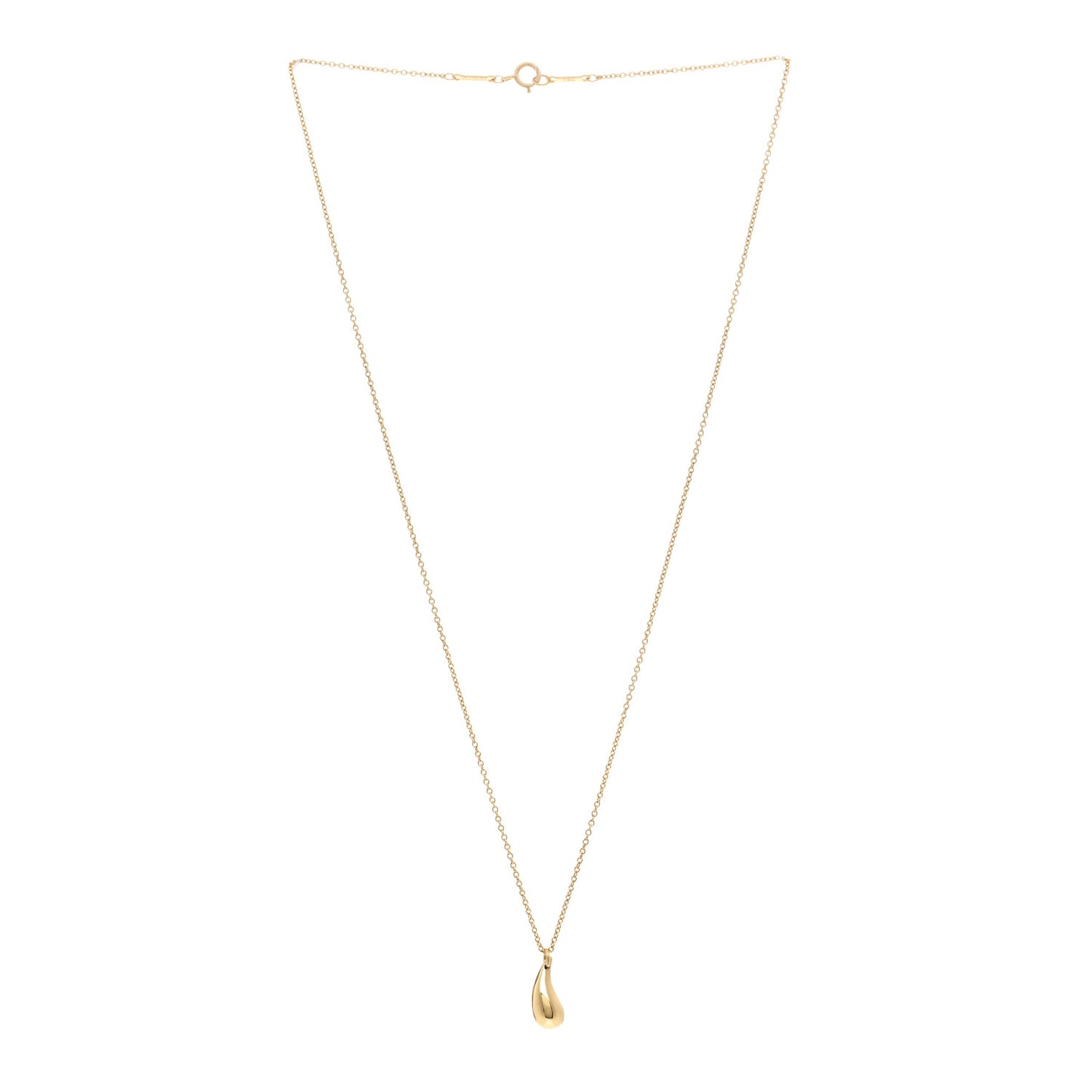 18K Yellow Gold 12mm Elsa Peretti Teardrop Pendant Necklace