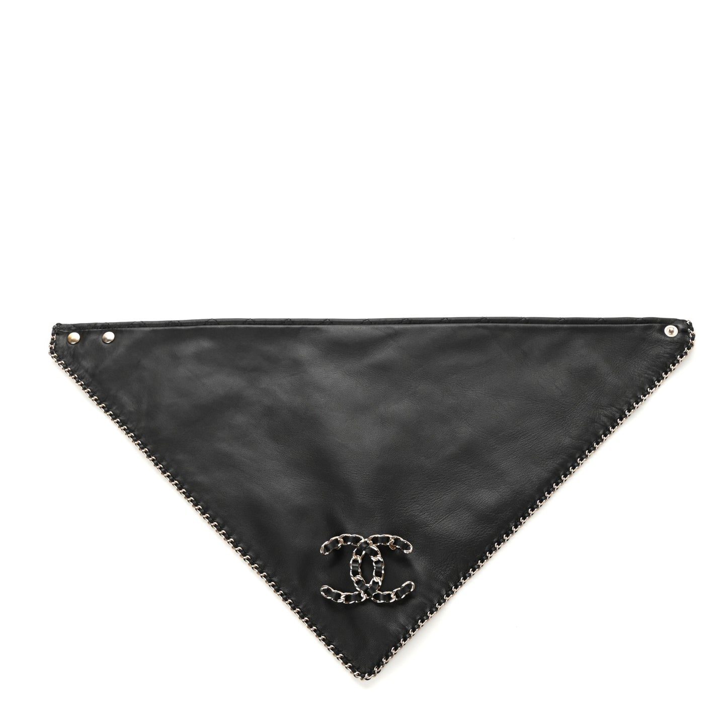 Lambskin Calfskin Chain CC Bandana Black Gold