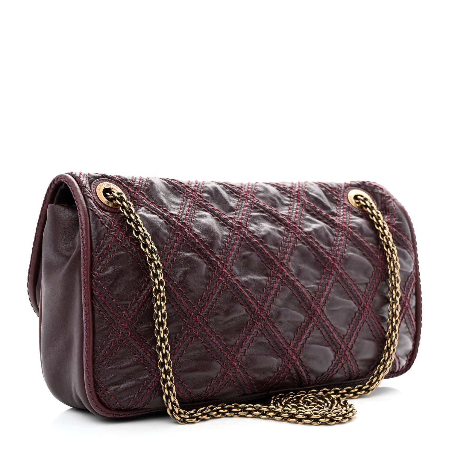 Chanel Calfskin Quilted Stitch Flap Plum 3 of 10