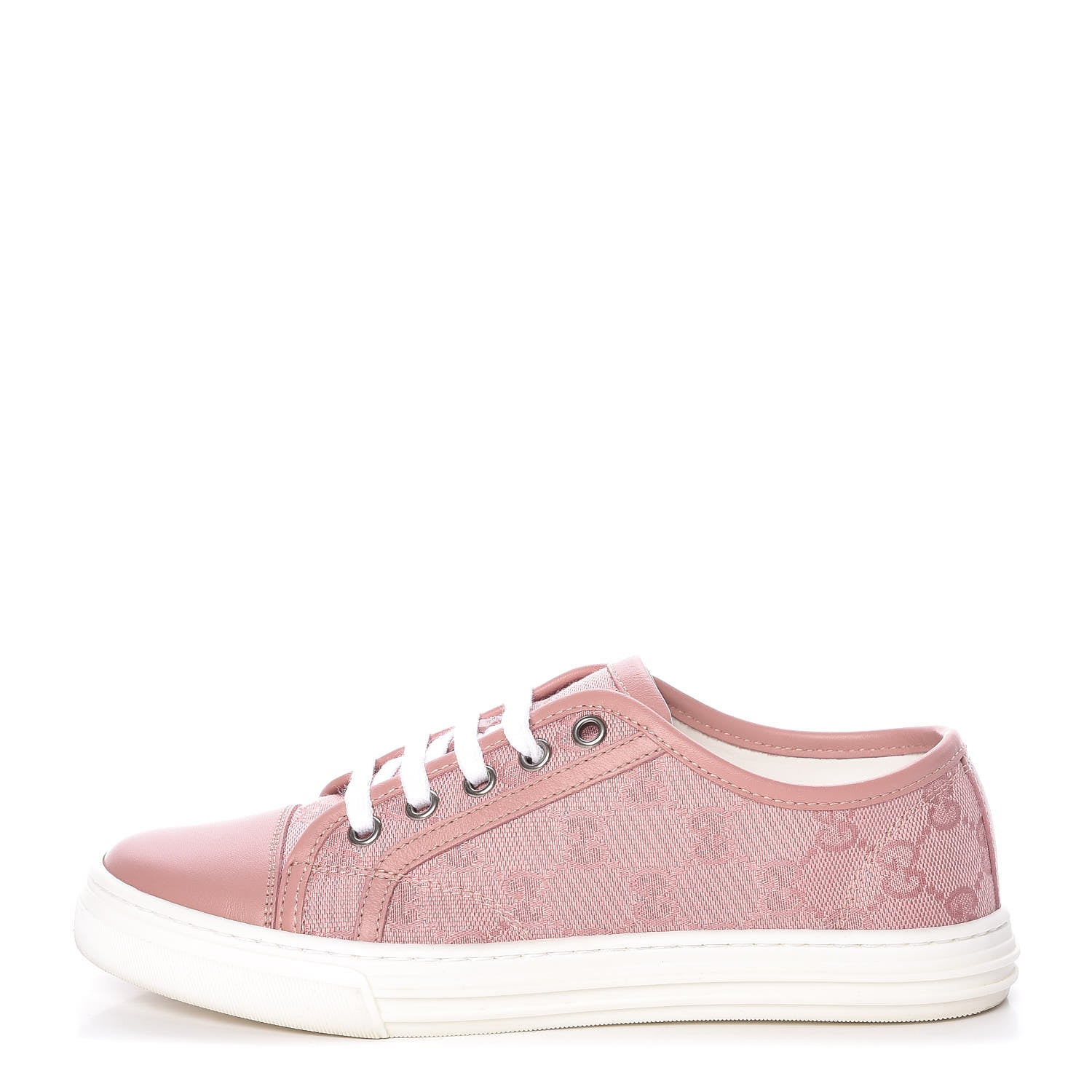 Gucci GG Monogram Calfskin Womens Low Top Sneakers 35 Pink Soft Pink 1 of 15