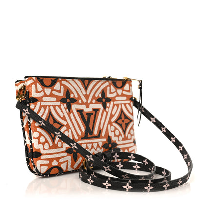 Louis Vuitton Monogram Giant Crafty Double Zip Pochette Creme Caramel 3 of 8