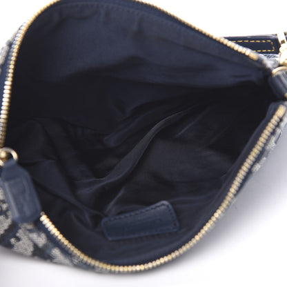 Christian Dior Monogram Mini Saddle Pochette Navy 4 of 9