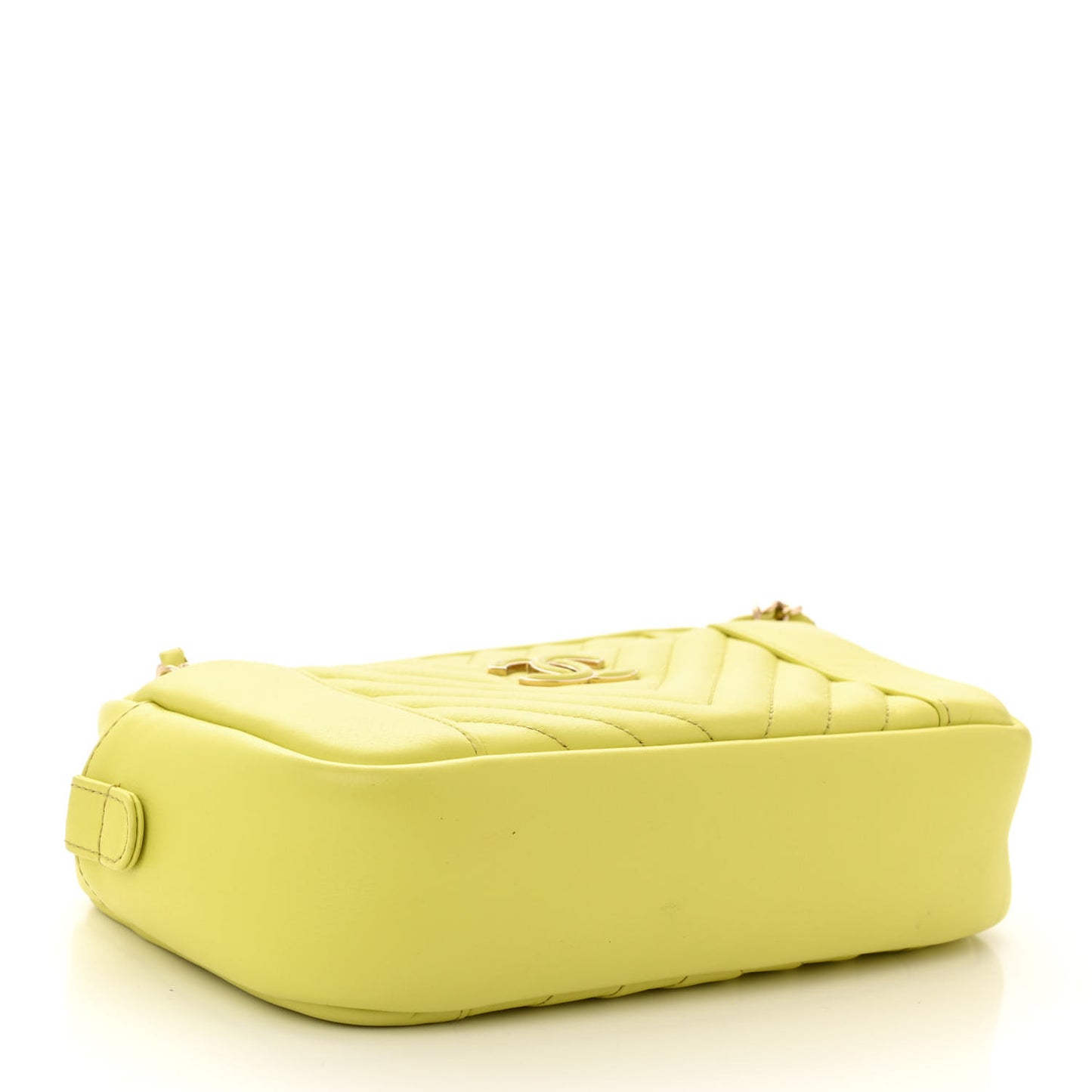 Calfskin Quilted Daily Chevron Camera Case Light Green