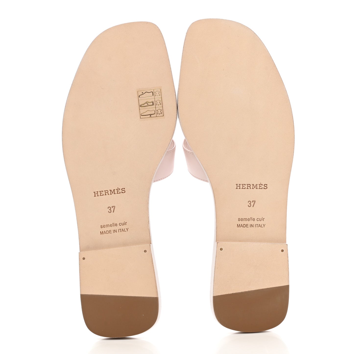 Box Calfskin Oran Sandals 37 Rose Pale