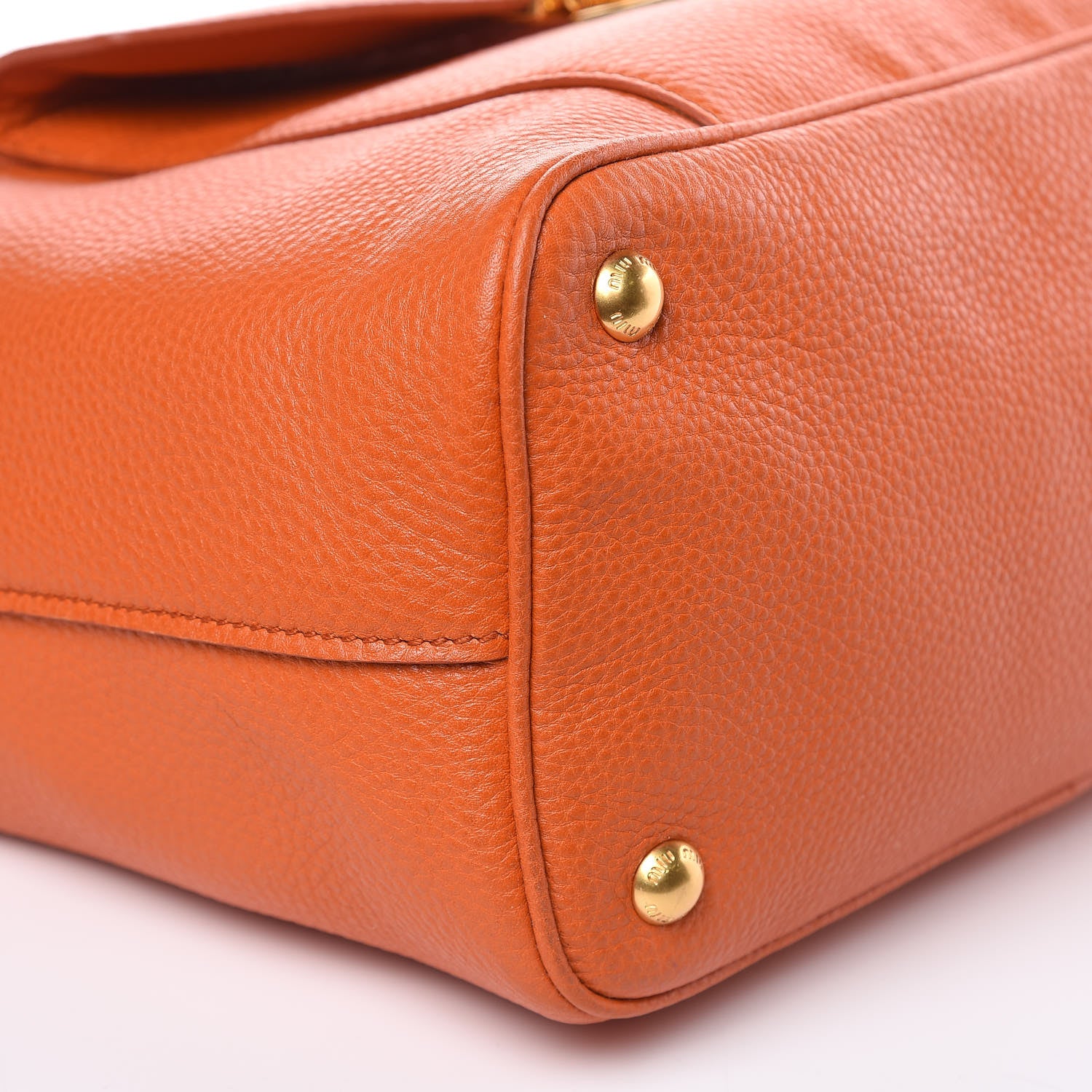 Miu Miu Vitello Phenix Shoulder Bag Papaya 8 of 10