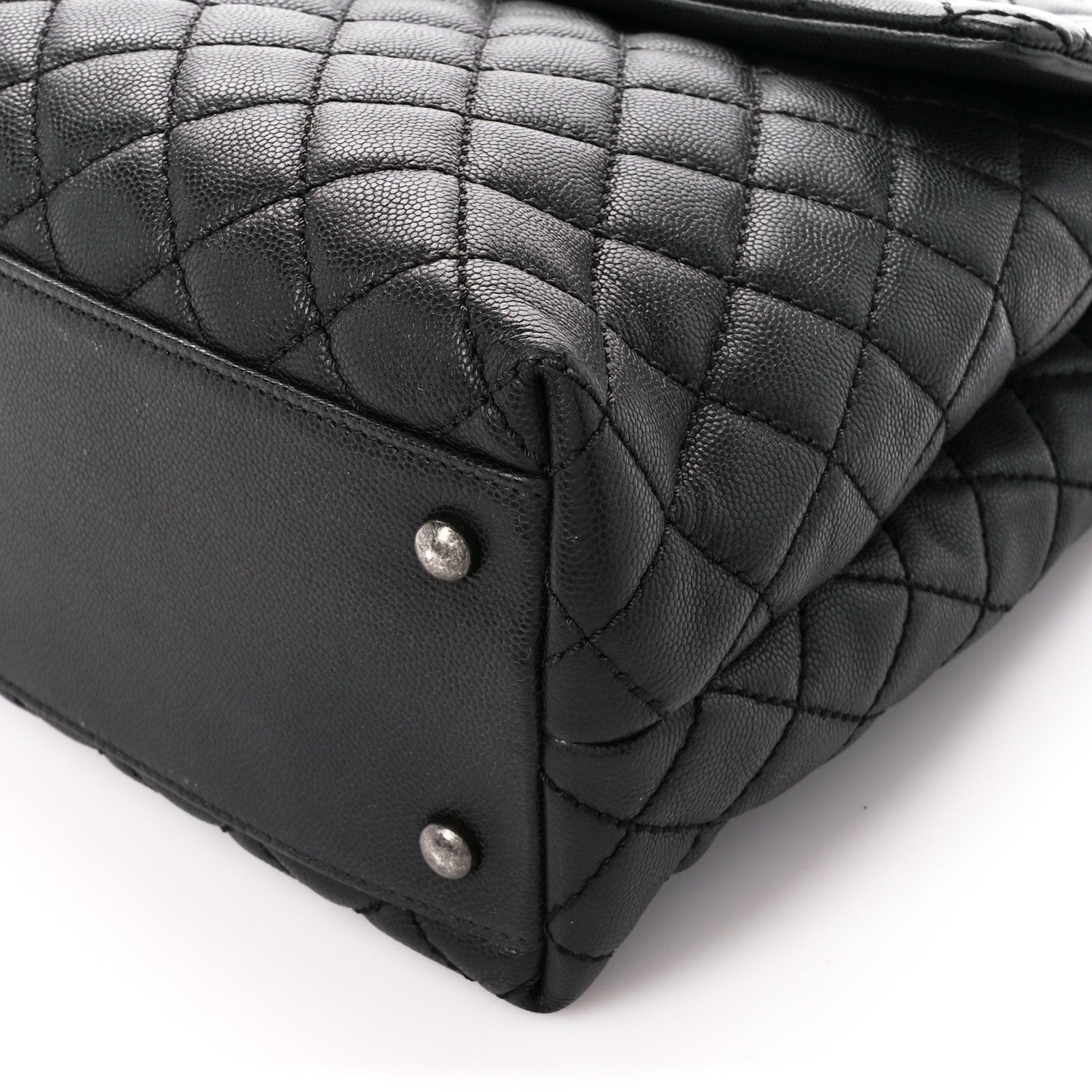 Chanel Caviar Quilted Large Coco Handle Flap Black 10 of 10
