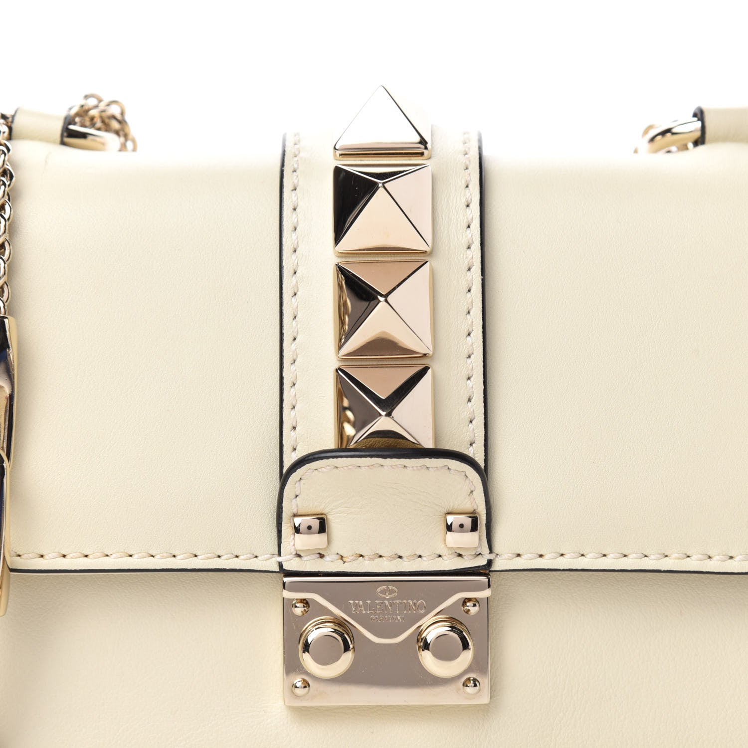 Valentino Garavani Vitello Mini Glam Lock Rockstud Flap White 12 of 12