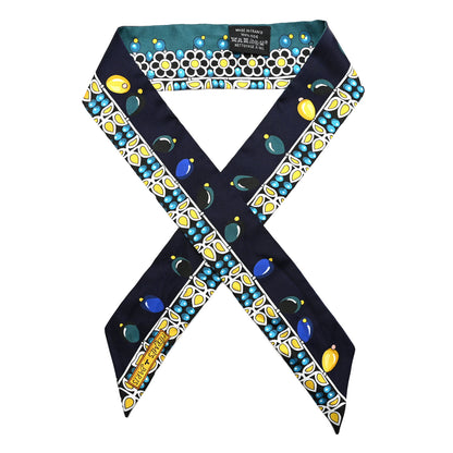 Hermes Silk Parures Des Maharajas Twilly Marine Cannard Jaune 1 of 5
