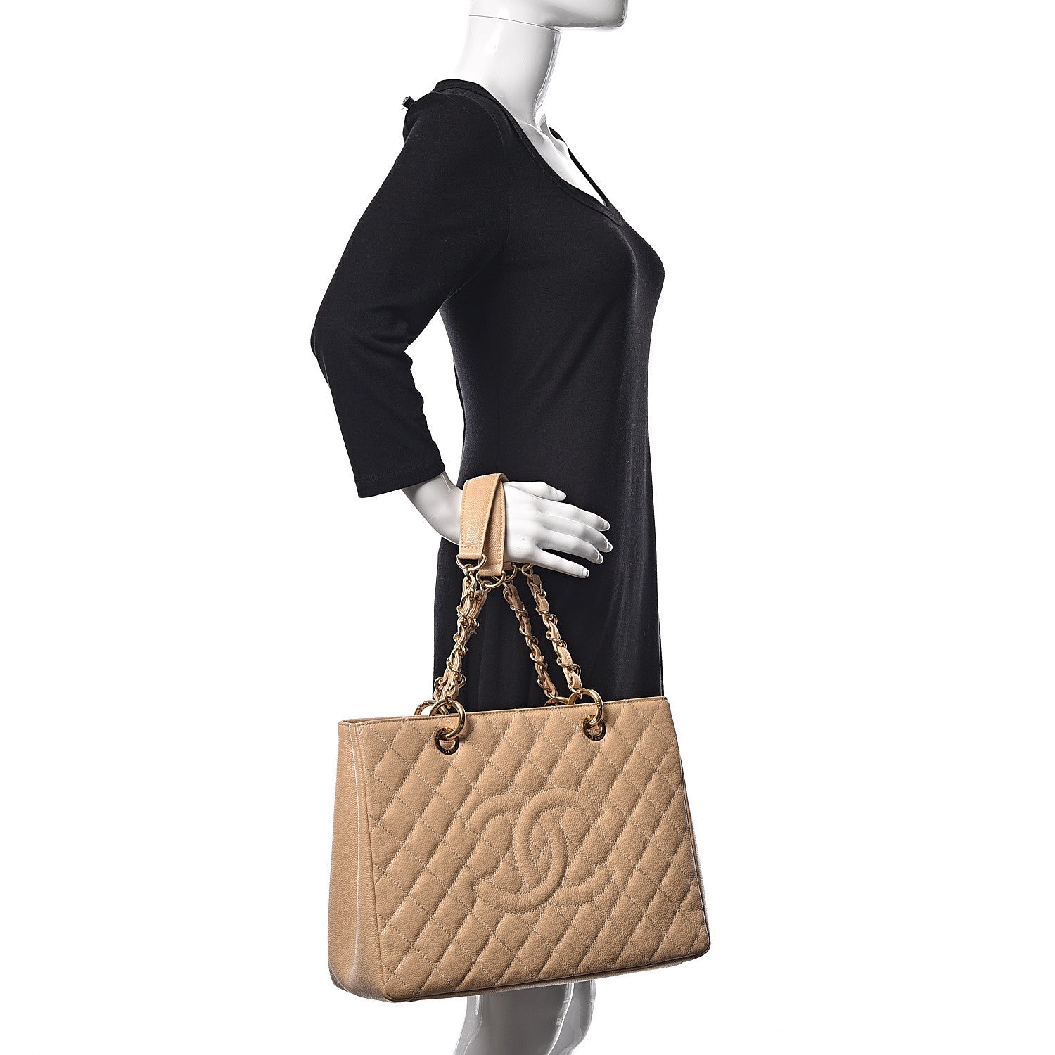 Chanel Caviar Quilted Grand Shopping Tote GST Beige Clair 2 of 10