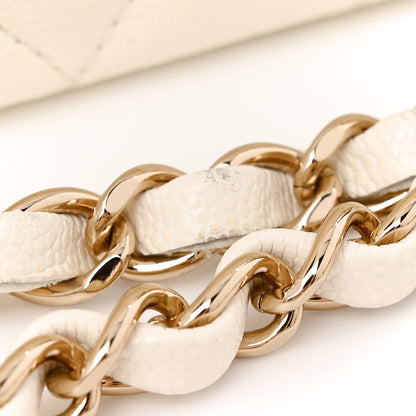 Chanel Caviar Quilted Medium Double Flap White 11 of 12