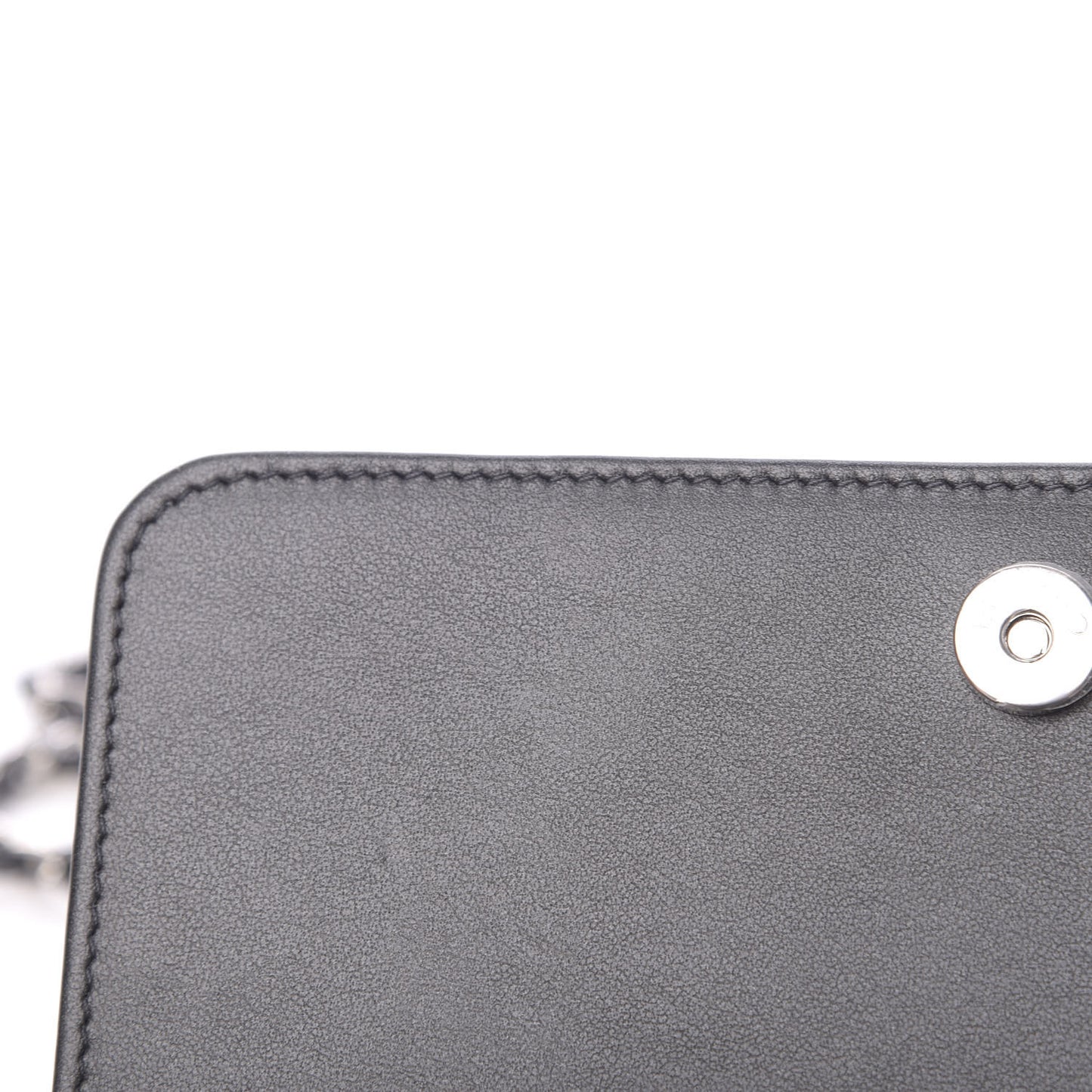 Goatskin Camellia Embossed Wallet On Chain WOC Grey