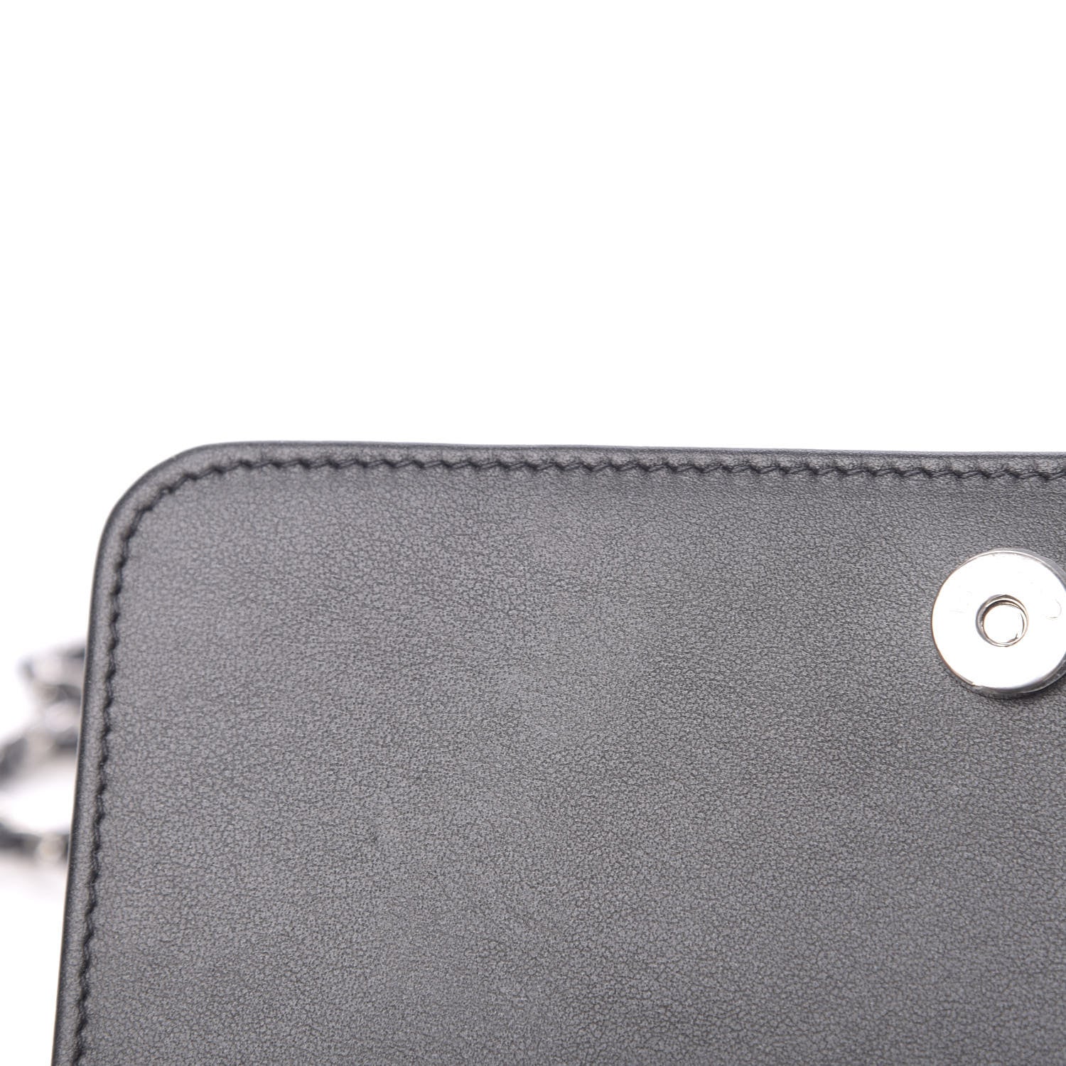 Chanel Goatskin Camellia Embossed Wallet On Chain WOC Grey 10 of 14