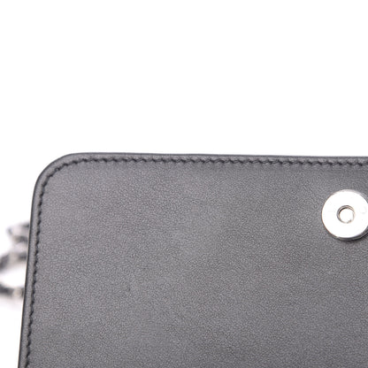 Chanel Goatskin Camellia Embossed Wallet On Chain WOC Grey 10 of 14