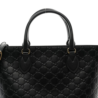 Gucci Guccissima Small Zippered Bucket Tote Black 8 of 11