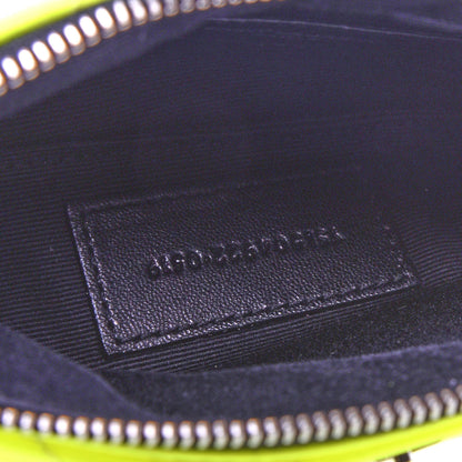 Saint Laurent Patent Grain De Poudre Matelasse Chevron Monogram Bill Pouch Neon Yellow 7 of 8
