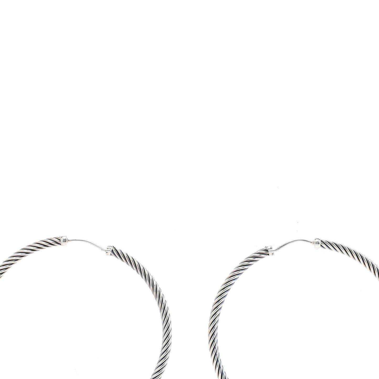Sterling Silver Large Sculpted Cable Hoop Earrings