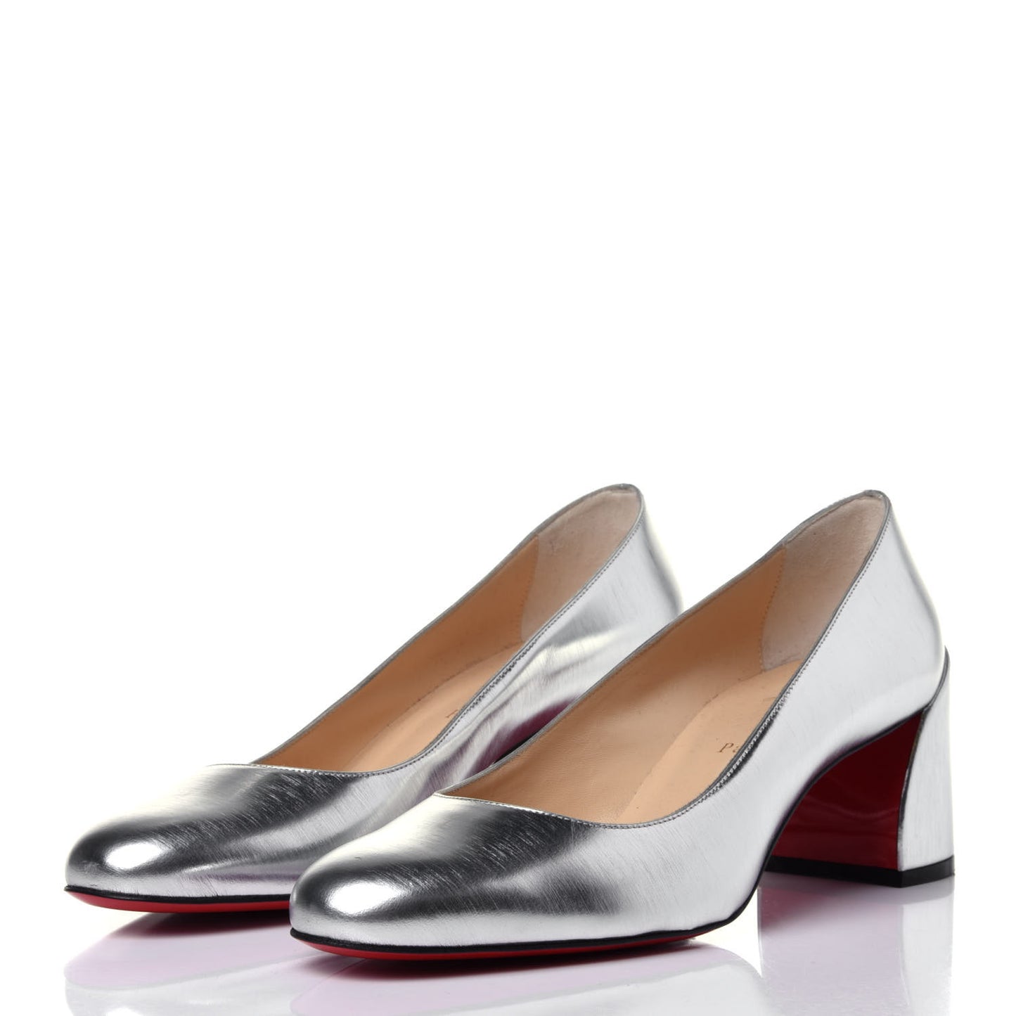 Metallic Calfskin Miss Sab 55 Pumps 41 Silver