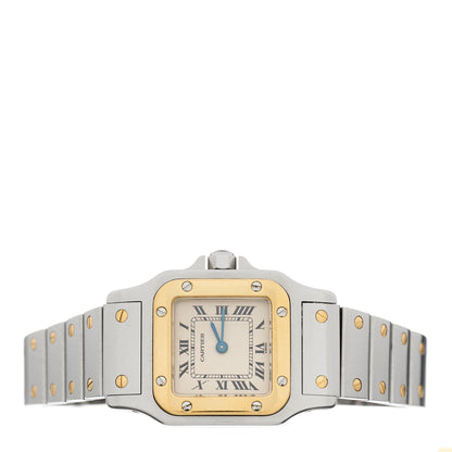 Cartier Stainless Steel 18K Yellow Gold 24mm Santos De Cartier Galbee Quartz Watch 2 of 4