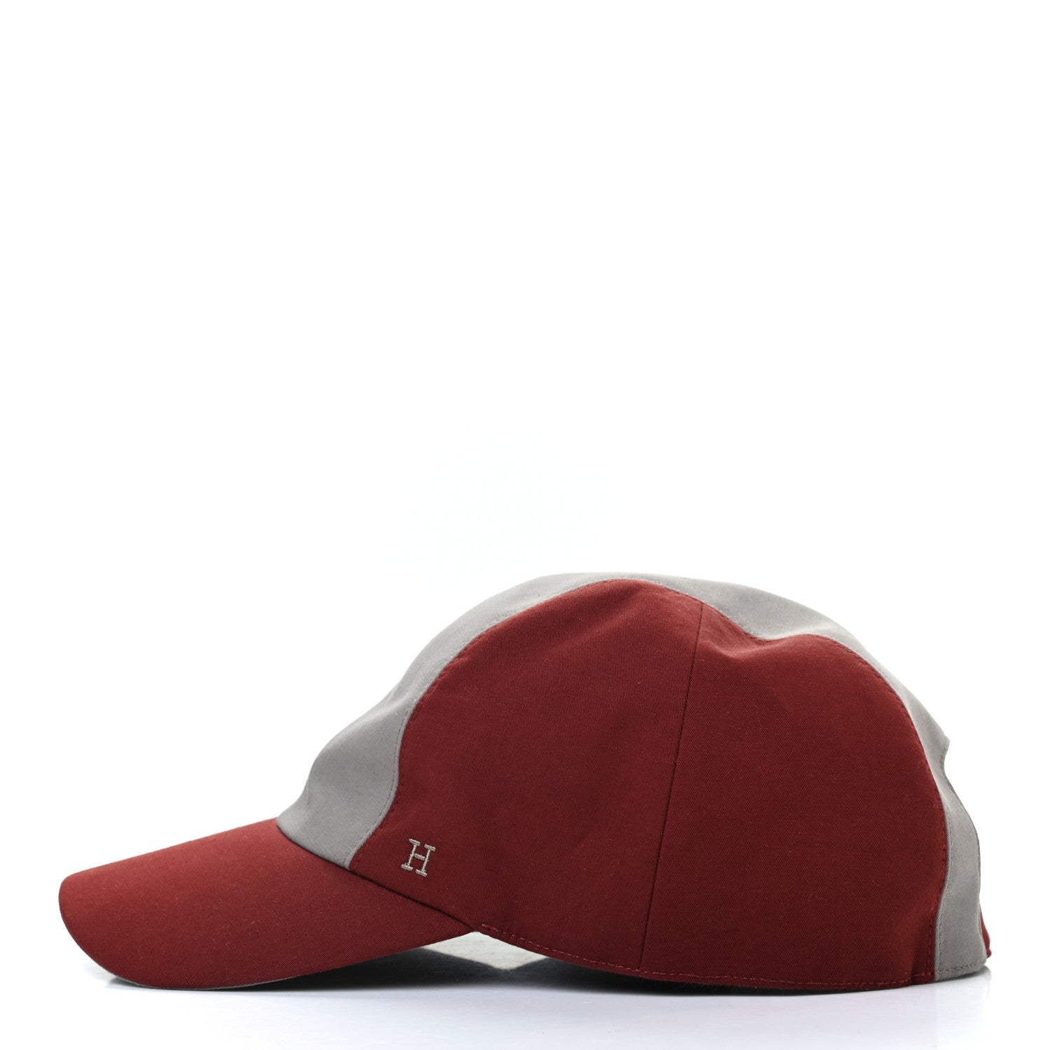 Hermes Cotton Hemp Embroidered Miles Bi-Color Cap 61 Rouge H Taupe 5 of 8