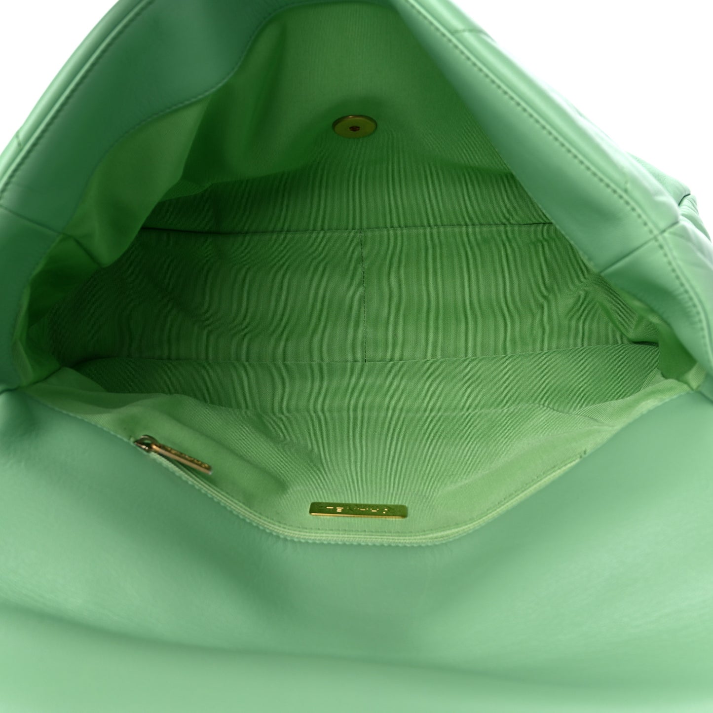 Goatskin Quilted Maxi Chanel 19 Flap Green