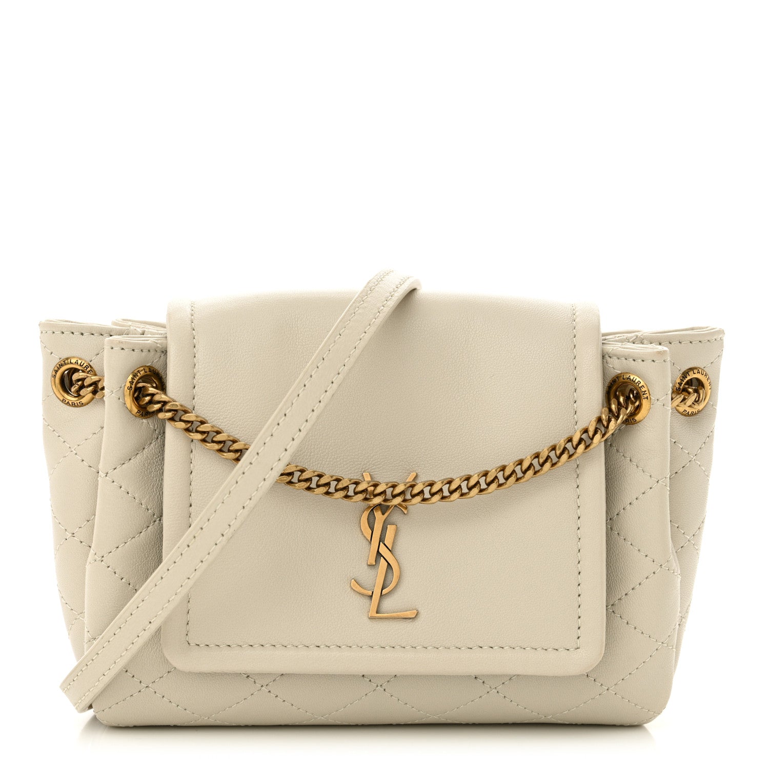 Saint Laurent Lambskin Quilted Monogram Mini Nolita Crema Soft 1 of 11