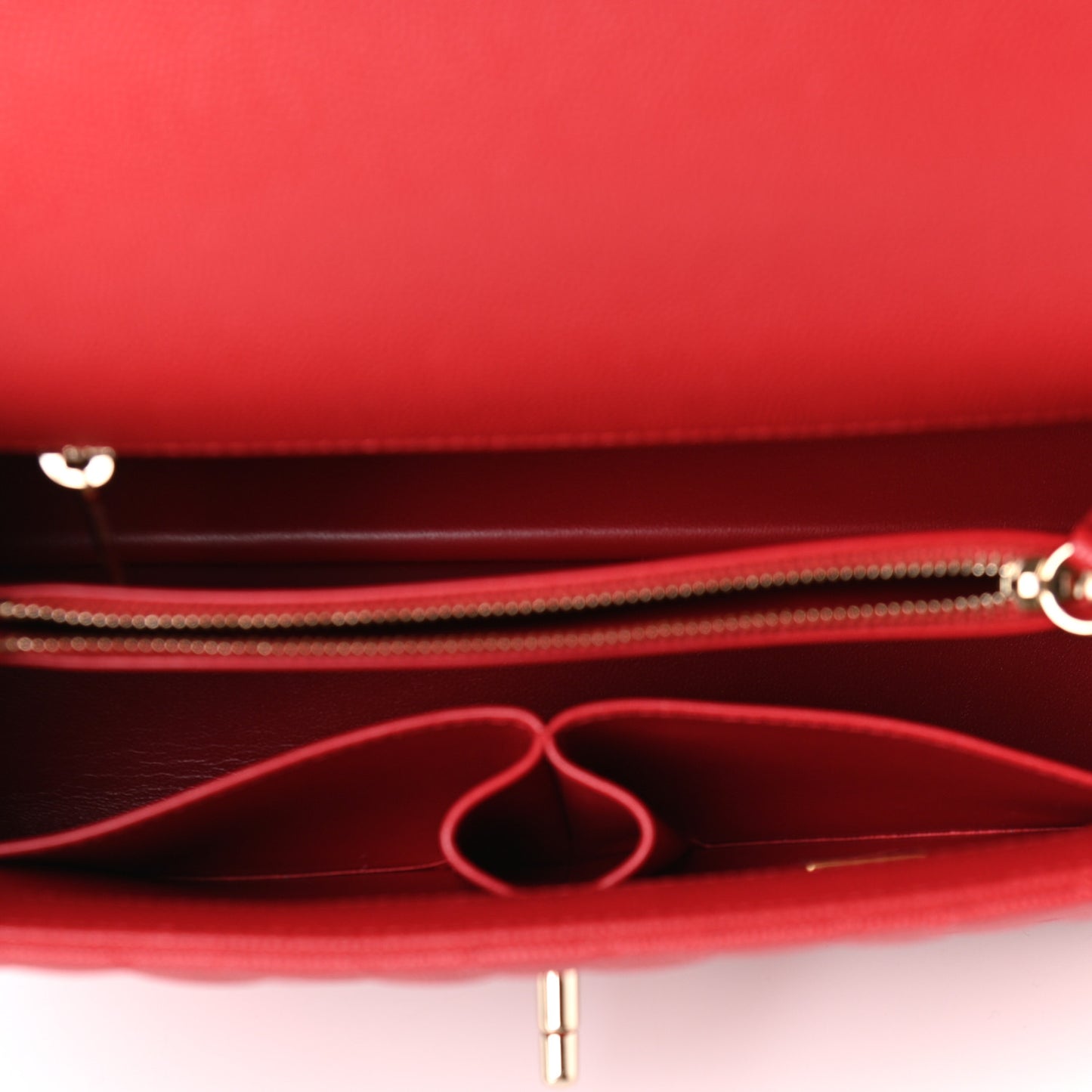 Caviar Lizard Embossed Quilted Small Coco Handle Flap Red