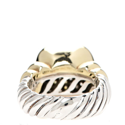 David Yurman Sterling Silver 18K Yellow Gold Diamond Noblesse Ring 52 6 3 of 7