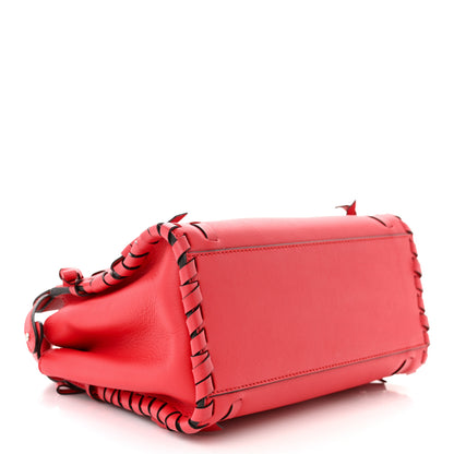 Fendi Vitello Seta Century Nappa Whipstitch Mini Peekaboo Iconic Satchel Fiamma 4 of 11