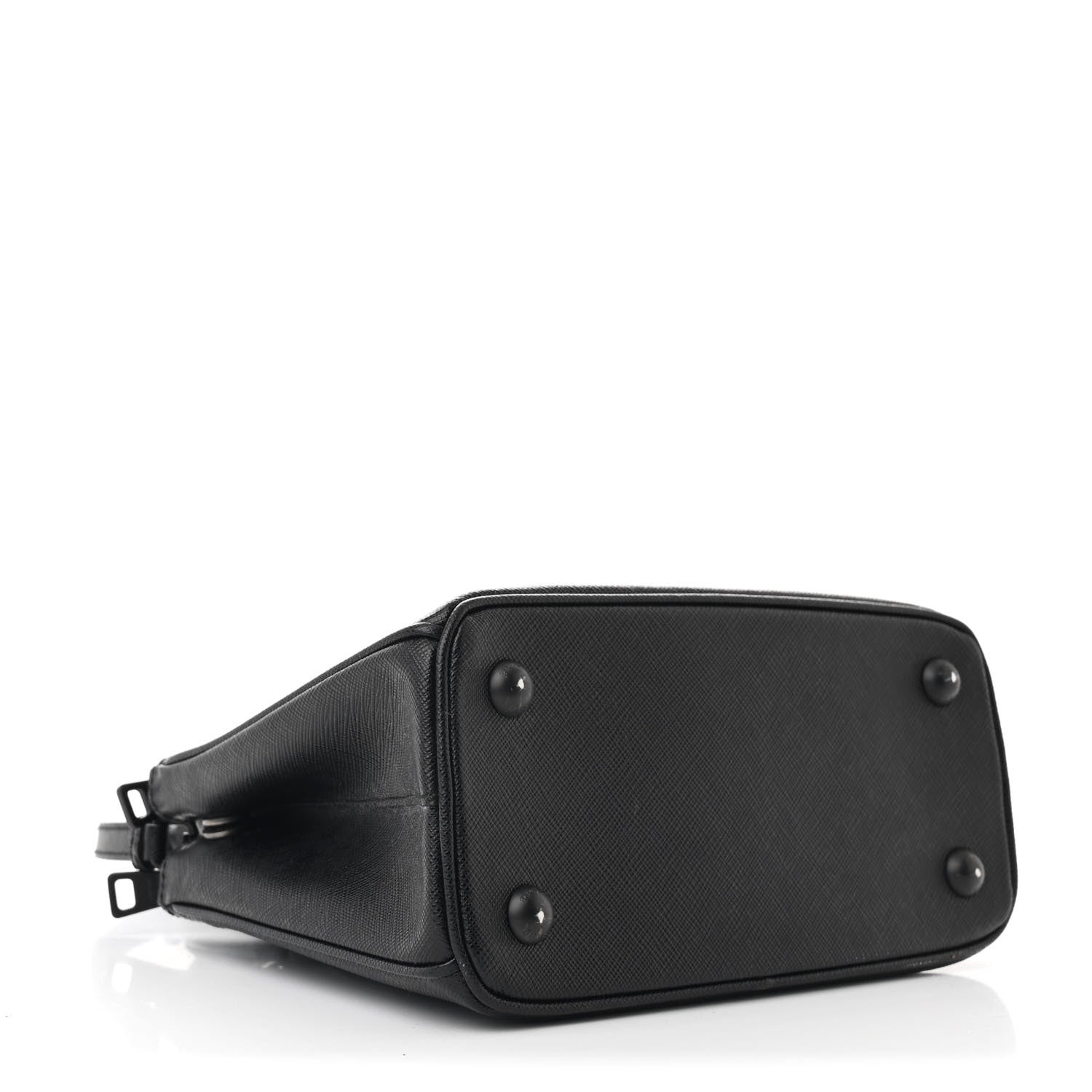 Prada Saffiano Lux Monochrome Mini Galleria Double Zip Tote Black 3 of 9