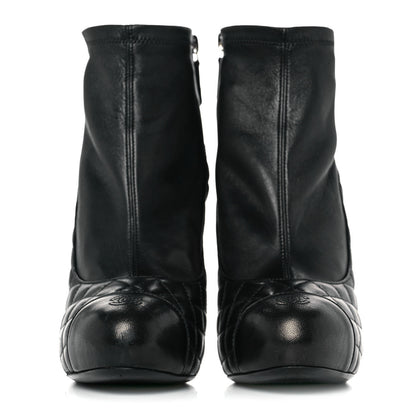 Chanel Lambskin Quilted CC Booties 40 Black 2 of 8