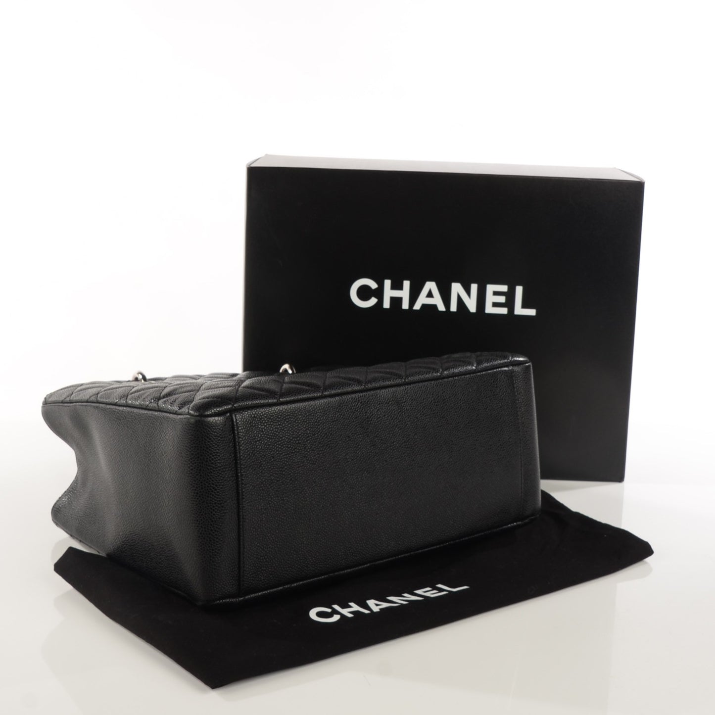Caviar Quilted Grand Shopping Tote GST Black