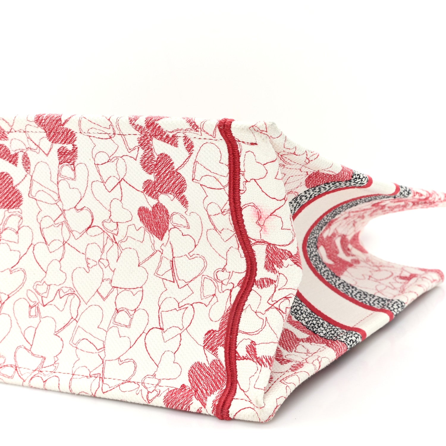 Christian Dior Canvas Embroidered Medium Dioramour D-Royaume Book Tote Red Multicolor 10 of 10
