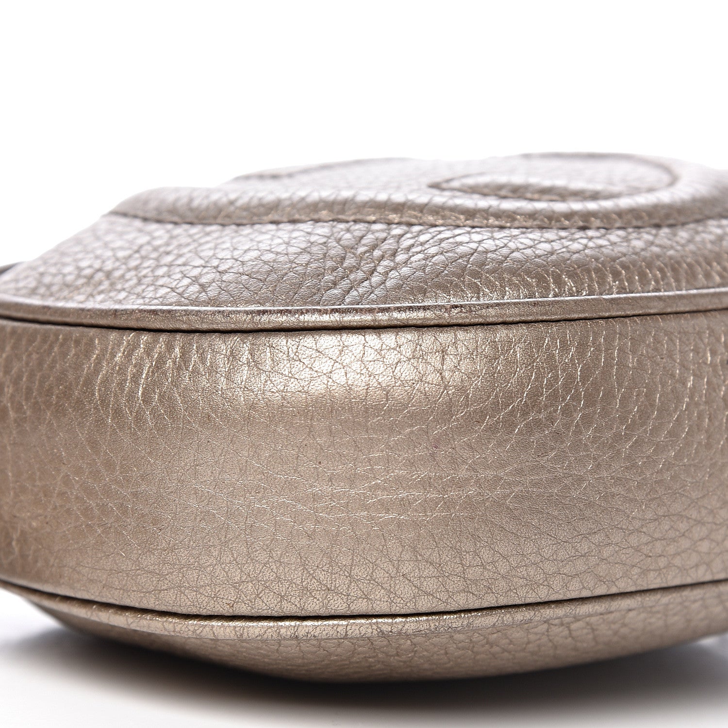 Gucci Metallic Pebbled Calfskin Mini Soho Chain Bag Golden Beige 10 of 11