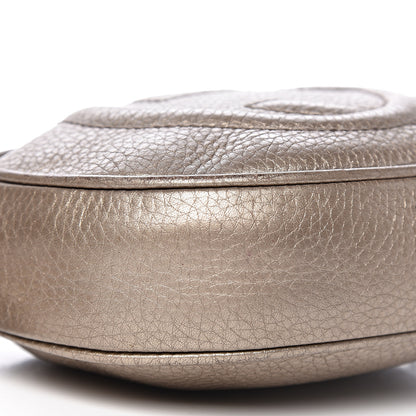Gucci Metallic Pebbled Calfskin Mini Soho Chain Bag Golden Beige 10 of 11