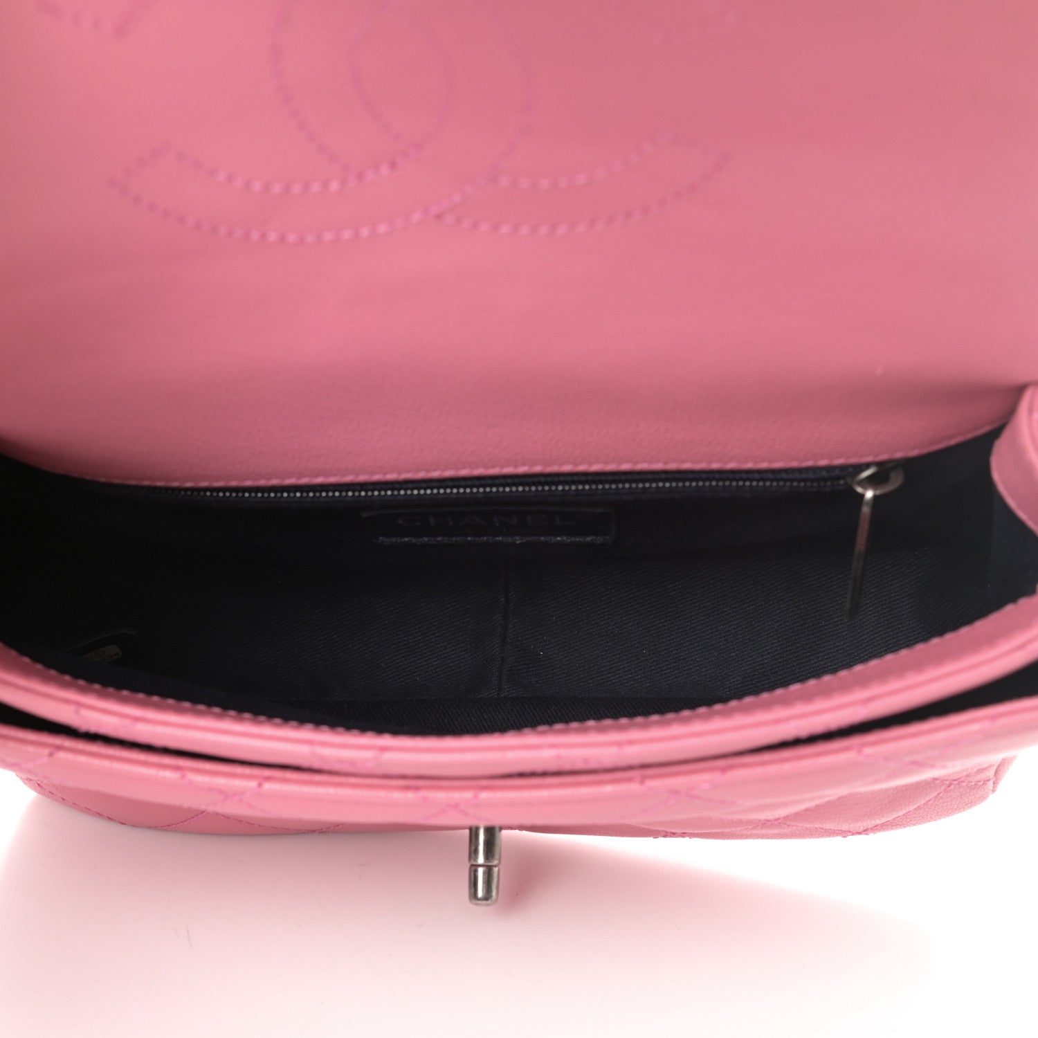 Chanel Shiny Goatskin Quilted Small Double Carry Waist Chain Flap Pink 5 of 11