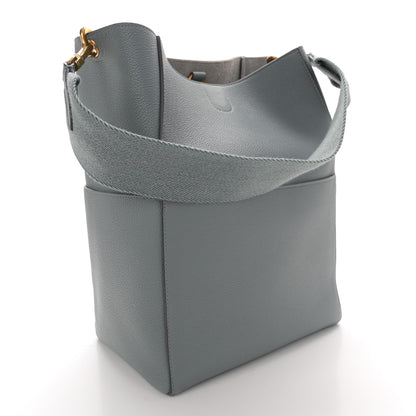 Celine Soft Grained Calfskin Sangle Bucket Bag Storm 3 of 11