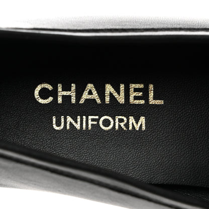 Chanel Calfskin Womens Stitched CC Loafers 39 Black 6 of 8