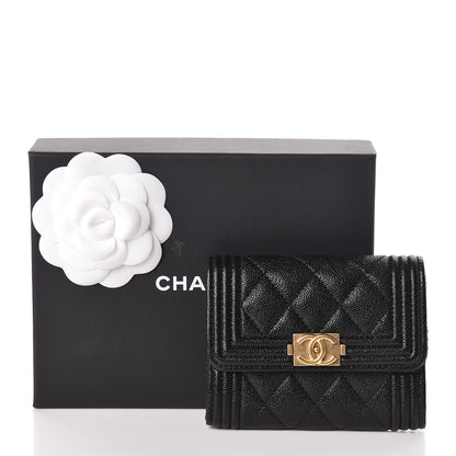 Chanel Caviar Quilted Boy Flap Card Holder Black 9 of 9