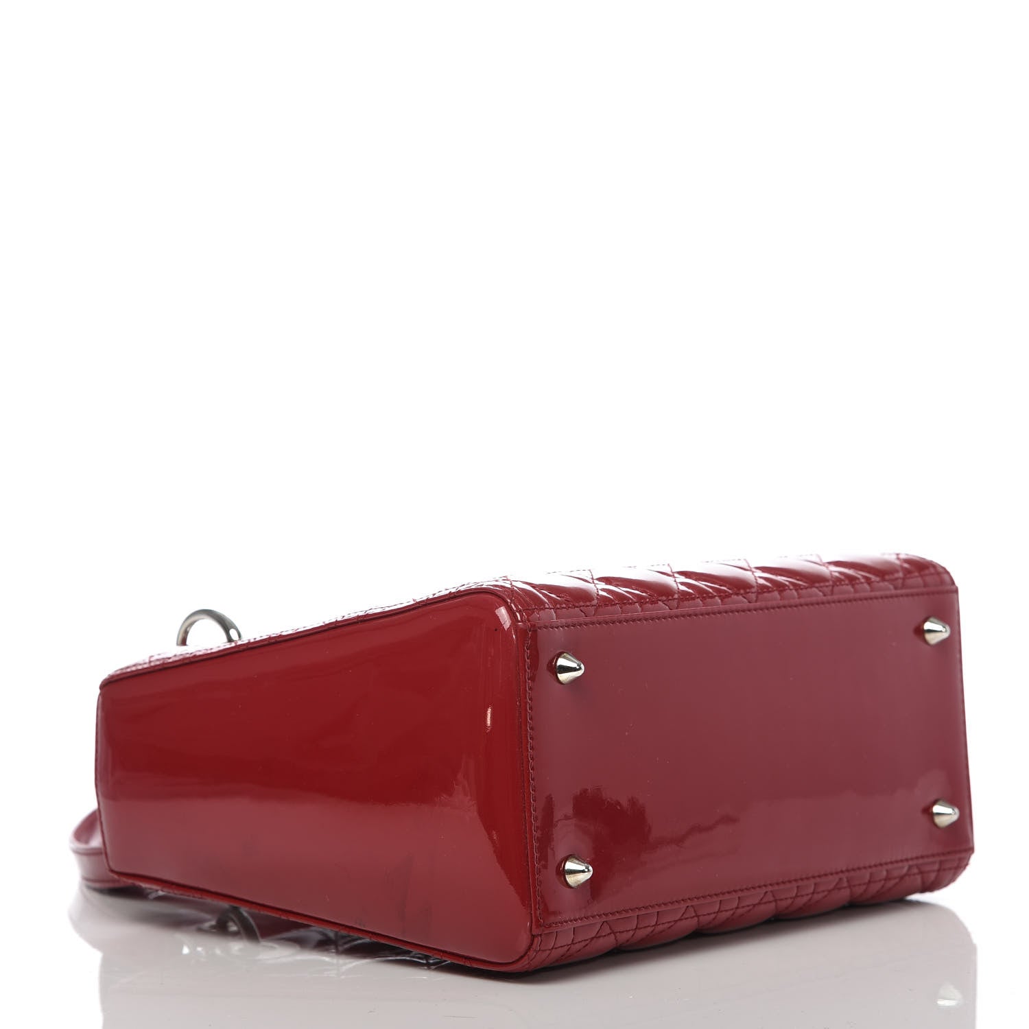 Christian Dior Patent Cannage Medium Lady Dior Red 4 of 12