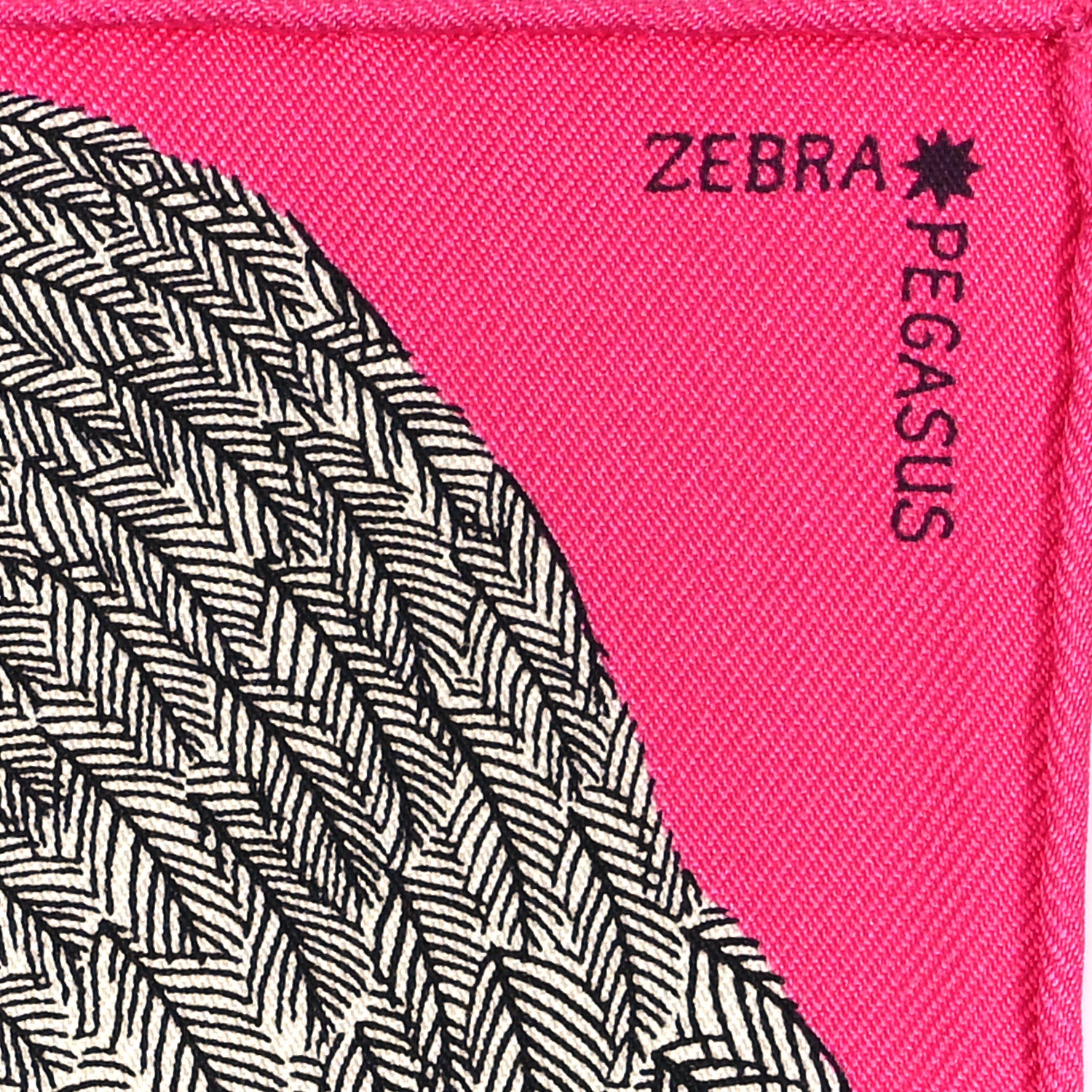 Hermes Silk Carre Zebra Pegasus Nano Scarf 20 Rose Bonbon Black White 4 of 4