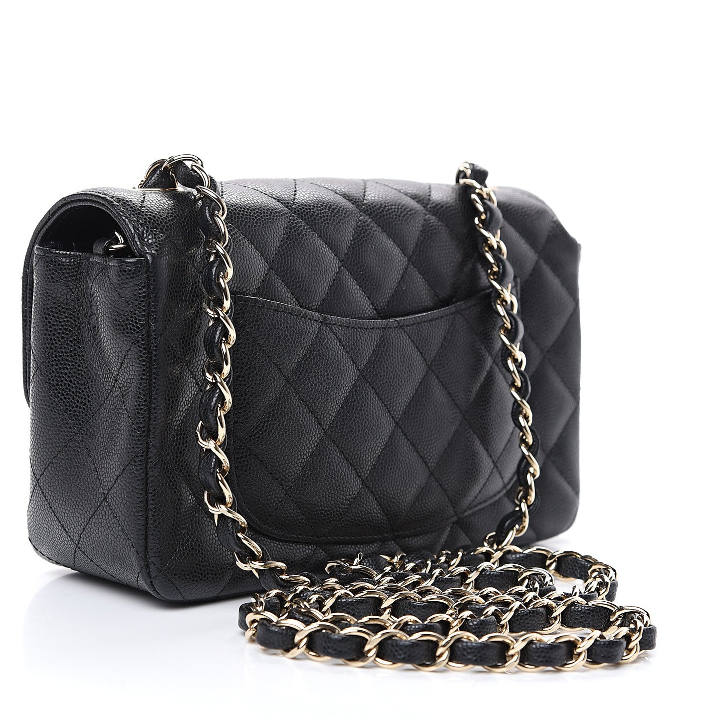 Caviar Quilted Mini Rectangular Flap Black