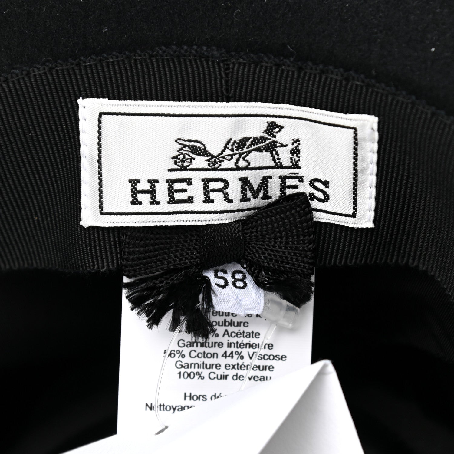 Hermes Felt Chapeau Duke Hat 58 Black 8 of 9