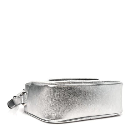 Gucci Metallic Sakai Be Green Calfskin Diagonal Stitched Small Blondie Shoulder Bag Silver 4 of 11